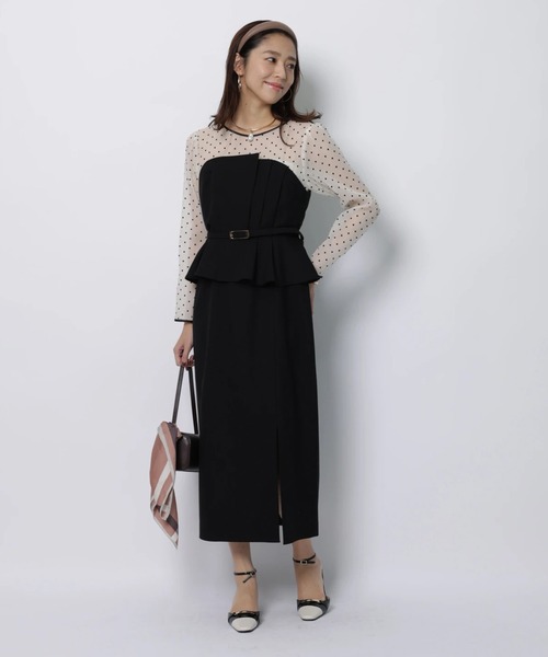 JUSGLITTY（ジャスグリッティー）の「ペプラムワンピース（ワンピース・レディース・ピンク系その他/ブラック系その他・2/1/0）」の3枚目の写真