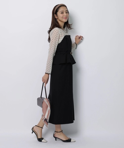 JUSGLITTY（ジャスグリッティー）の「ペプラムワンピース（ワンピース・レディース・ピンク系その他/ブラック系その他・2/1/0）」の4枚目の写真