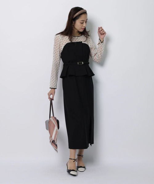 JUSGLITTY（ジャスグリッティー）の「ペプラムワンピース（ワンピース・レディース・ピンク系その他/ブラック系その他・2/1/0）」の5枚目の写真