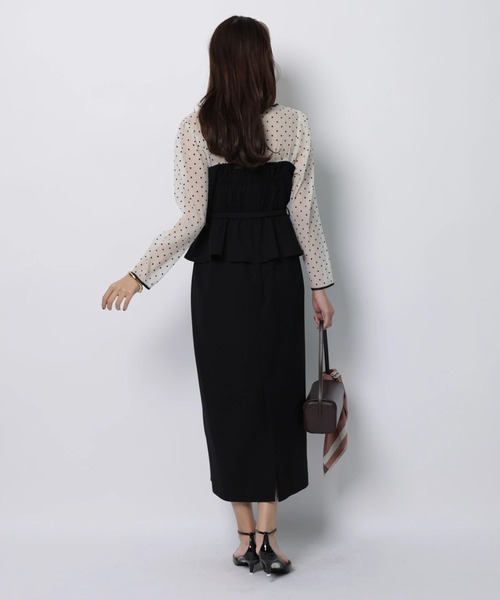 JUSGLITTY（ジャスグリッティー）の「ペプラムワンピース（ワンピース・レディース・ピンク系その他/ブラック系その他・2/1/0）」の6枚目の写真