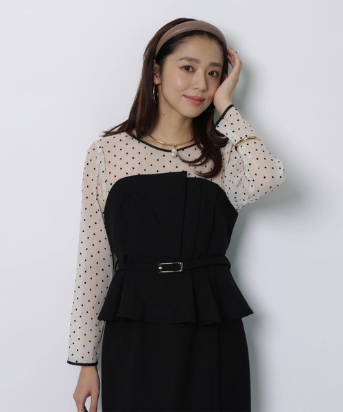 JUSGLITTY（ジャスグリッティー）の「ペプラムワンピース（ワンピース・レディース・ピンク系その他/ブラック系その他・2/1/0）」の7枚目の写真