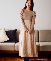 mysty woman | カットジャガードドッキングワンピース 636605(ワンピース)