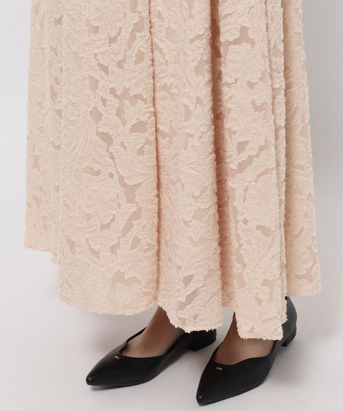 mysty woman（ミスティウーマン）の「カットジャガードドッキングワンピース 636605（ワンピース・レディース・ブラック/ピンクベージュ/アイボリー・FREE）」の10枚目の写真