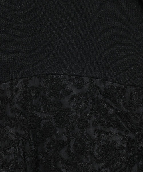 mysty woman（ミスティウーマン）の「カットジャガードドッキングワンピース 636605（ワンピース・レディース・ブラック/ピンクベージュ/アイボリー・FREE）」の14枚目の写真