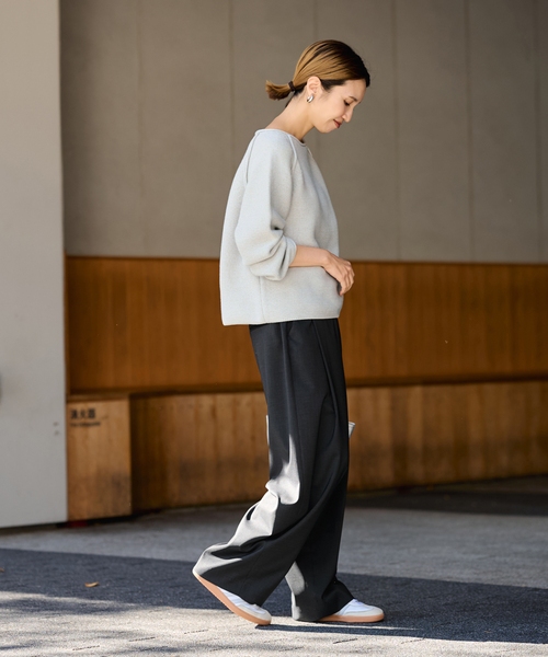 FRAMeWORK（フレームワーク）の「SPRING-ニット（ニット/セーター・レディース・グレー/アイボリー/ブルー・FREE）」の6枚目の写真