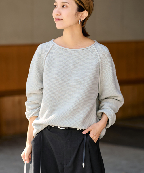 FRAMeWORK（フレームワーク）の「SPRING-ニット（ニット/セーター・レディース・グレー/アイボリー/ブルー・FREE）」の8枚目の写真