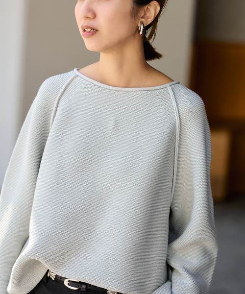 FRAMeWORK（フレームワーク）の「SPRING-ニット（ニット/セーター・レディース・グレー/アイボリー/ブルー・FREE）」の12枚目の写真