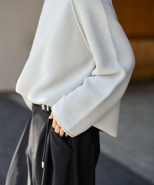 FRAMeWORK（フレームワーク）の「SPRING-ニット（ニット/セーター・レディース・グレー/アイボリー/ブルー・FREE）」の13枚目の写真