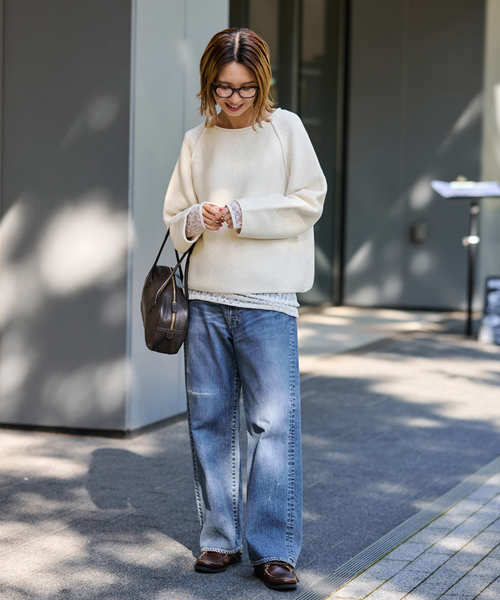 FRAMeWORK（フレームワーク）の「SPRING-ニット（ニット/セーター・レディース・グレー/アイボリー/ブルー・FREE）」の15枚目の写真