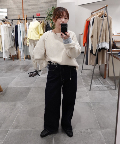 FRAMeWORK（フレームワーク）の「SPRING-ニット（ニット/セーター・レディース・グレー/アイボリー/ブルー・FREE）」の22枚目の写真