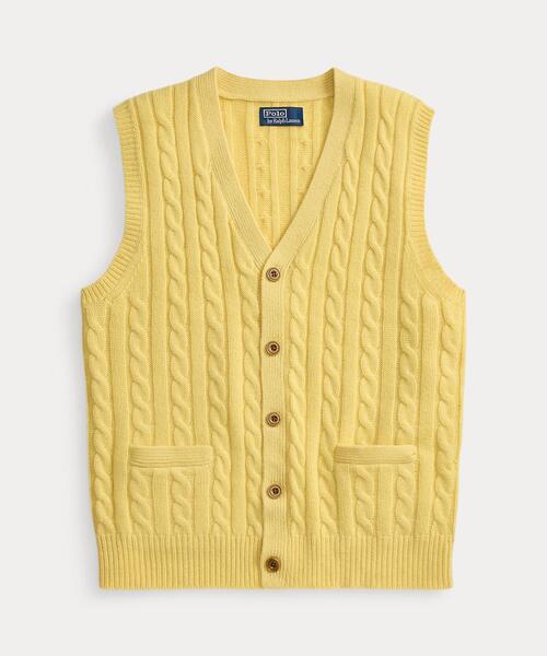セール】ケーブルニット ウールカシミヤ セーター ベスト（ベスト