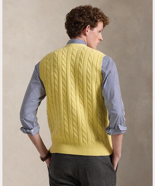 セール】ケーブルニット ウールカシミヤ セーター ベスト（ベスト