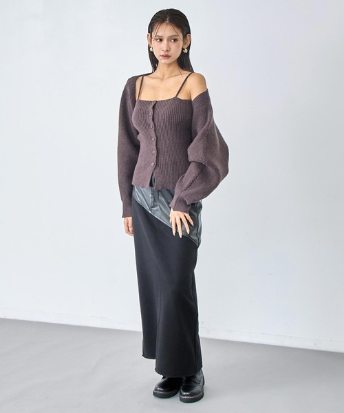 ANAP(アナップ)の「キャミ × ボレロ アンサンブル ニット(アンサンブル・レディース・ダークグレー/ライトベージュ/ブラウン・F)」の11枚目の写真