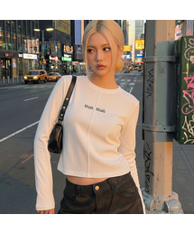 muahmuah（ムーアムーア）の「クロップポイントピンタックTシャツ [4色]（Tシャツ/カットソー）」