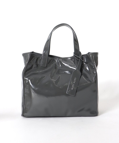 Three Four Time（ｽﾘｰﾌｫｰﾀｲﾑ）の「ソフトエナメルショッパーBAG S（トートバッグ・レディース・ベージュ/グレー/ブラック/レオパード・FREE）」の13枚目の写真