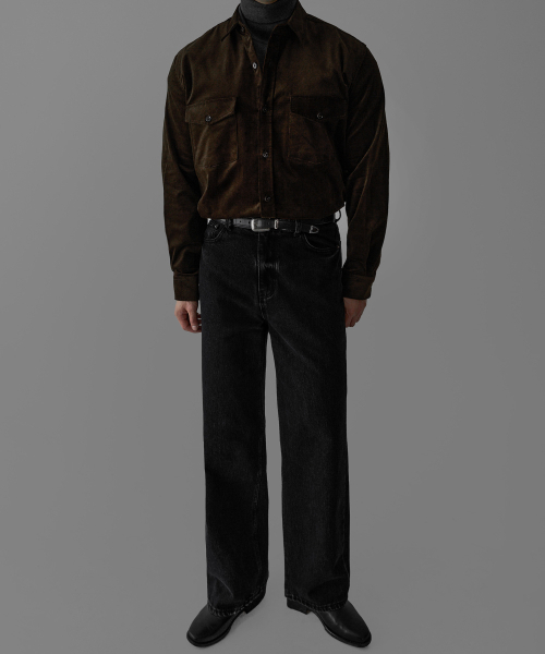 BOWLOW PRODUCT（バウロープロダクト）の「NEW コーデュロイポケットシャツ[ブラック]（シャツ/ブラウス・メンズ・その他・MEDIUM/LARGE）」の2枚目の写真
