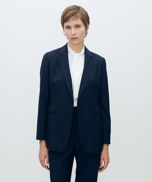 TOMORROWLAND　ネイビージャケット TOMORROWLAND(トゥモローランド) シルクテーラードジャケット 54-07-41