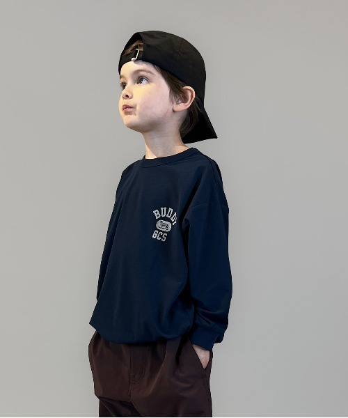 GROOVY COLORS（グルービーカラーズ）の「PTT Drawstrings Long Sleeve Tee（Tシャツ/カットソー・キッズ・ネイビー・125/115）」の5枚目の写真