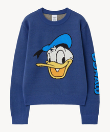 LADY VOLUME（レディーボリューム）の「ドナルドダック ラウンドネックニット (ネイビー)（ニット/セーター）」