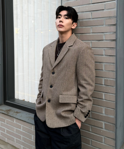 COUTURE]ヘリンボーンオーバーサイズジャケット（テーラードジャケット