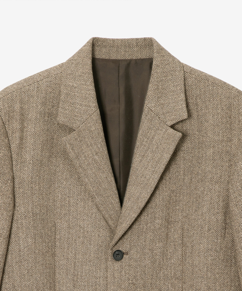 MINDBRIDGE（マインドブリッジ）の「[COUTURE]ヘリンボーンオーバーサイズジャケット（テーラードジャケット・メンズ・ベージュ・100/110/95/105）」の8枚目の写真