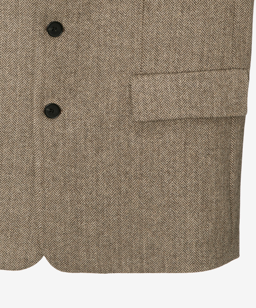 MINDBRIDGE（マインドブリッジ）の「[COUTURE]ヘリンボーンオーバーサイズジャケット（テーラードジャケット・メンズ・ベージュ・100/110/95/105）」の9枚目の写真