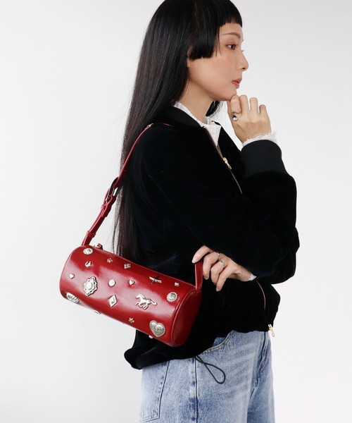 Three Four Time（ｽﾘｰﾌｫｰﾀｲﾑ）の「コンチョドラムボストンBAG（ショルダーバッグ・レディース・シルバー/ブラック/レッド・FREE）」の12枚目の写真