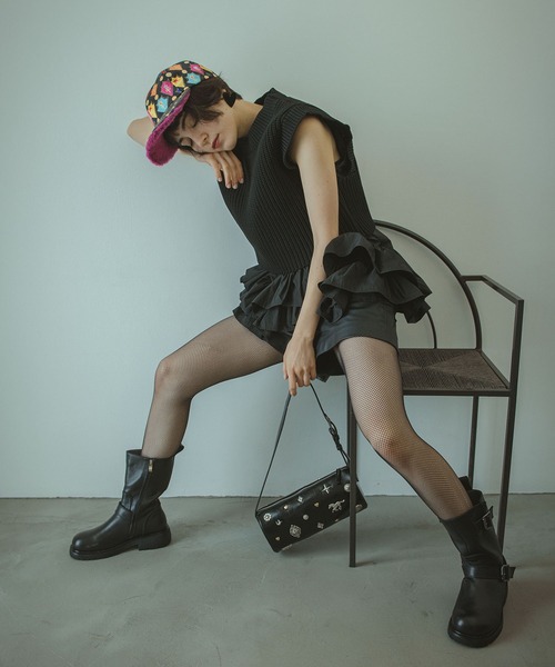 Three Four Time（ｽﾘｰﾌｫｰﾀｲﾑ）の「コンチョドラムボストンBAG（ショルダーバッグ・レディース・シルバー/ブラック/レッド・FREE）」の6枚目の写真