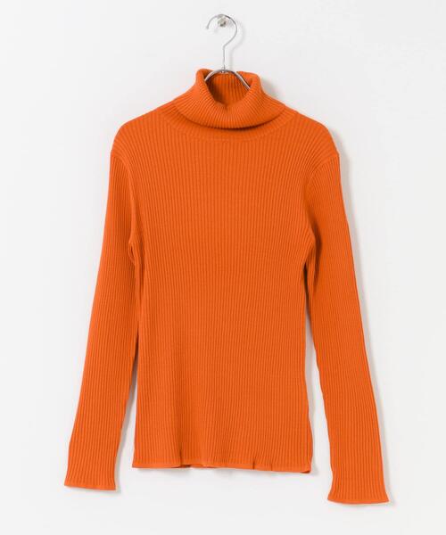 URBAN RESEARCH DOORS(アーバンリサーチドアーズ)の「タートルネックリブニット(ニット/セーター・レディース・オレンジ/オフホワイト/ブラック・FREE)」の9枚目の写真