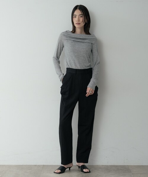 GALLEST（ギャレスト）の「オフショルカットソー（Tシャツ/カットソー・レディース・グレー系4/ライトグリーン/ブラック系8・38）」の4枚目の写真