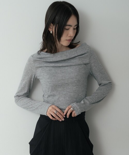 GALLEST（ギャレスト）の「オフショルカットソー（Tシャツ/カットソー・レディース・グレー系4/ライトグリーン/ブラック系8・38）」の6枚目の写真