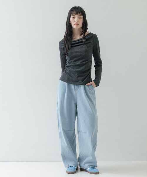 GALLEST（ギャレスト）の「オフショルカットソー（Tシャツ/カットソー・レディース・グレー系4/ライトグリーン/ブラック系8・38）」の12枚目の写真