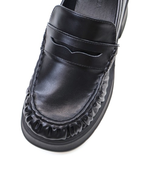 VIVIAN（ヴィヴィアン）の「厚底ギャザーローファー（ローファー・レディース・ブラック/ダークブラウン・S/LL/L/M）」の12枚目の写真