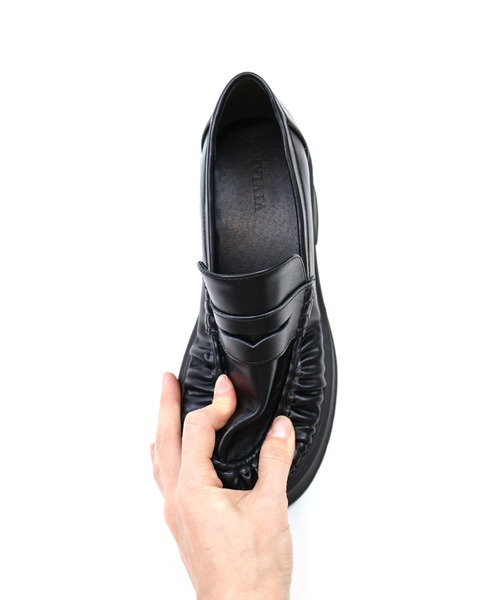 VIVIAN（ヴィヴィアン）の「厚底ギャザーローファー（ローファー・レディース・ブラック/ダークブラウン・S/LL/L/M）」の15枚目の写真