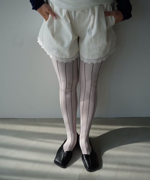 SANSeLF（サンセルフ）の「【SANSeLF】スリムラインヘリンボーンタイツ saa25a244（タイツ/ストッキング・レディース・B/C/A・FREE）」の4枚目の写真