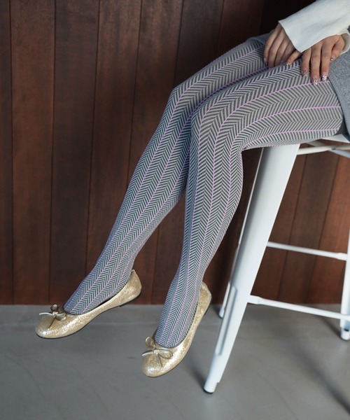 SANSeLF（サンセルフ）の「【SANSeLF】スリムラインヘリンボーンタイツ saa25a244（タイツ/ストッキング・レディース・B/C/A・FREE）」の11枚目の写真