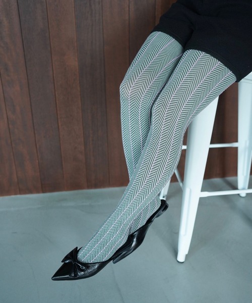 SANSeLF（サンセルフ）の「【SANSeLF】スリムラインヘリンボーンタイツ saa25a244（タイツ/ストッキング・レディース・B/C/A・FREE）」の12枚目の写真