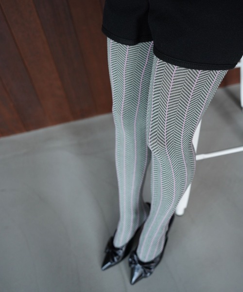 SANSeLF（サンセルフ）の「【SANSeLF】スリムラインヘリンボーンタイツ saa25a244（タイツ/ストッキング・レディース・B/C/A・FREE）」の15枚目の写真