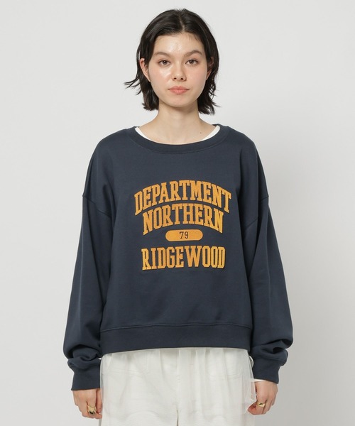 niko and...(ニコアンド)の「ブラッシュエンブロ裏毛プルオーバー(スウェット・レディース・ネイビー/レッド/グレー・MEDIUM/LARGE)」の18枚目の写真