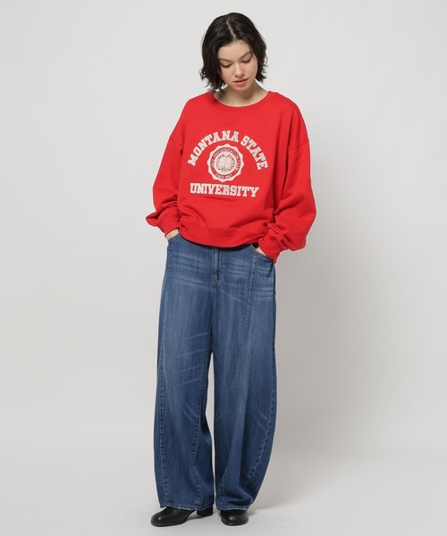 niko and...(ニコアンド)の「ブラッシュエンブロ裏毛プルオーバー(スウェット・レディース・ネイビー/レッド/グレー・MEDIUM/LARGE)」の16枚目の写真