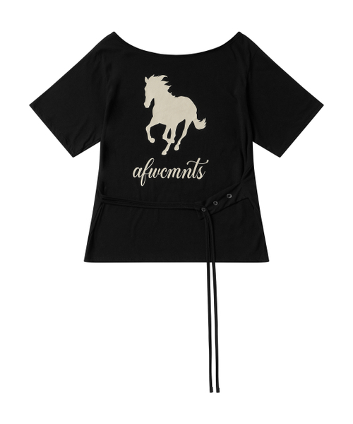 A FEW COMMENTS(アフューコメンツ)の「ダブルストリングカットアウトTシャツブラック(Tシャツ/カットソー・レディース・その他・FREE)」の2枚目の写真