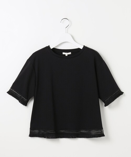 自由区(ジユウク)の「コンパクトハイゲージフリンジ Tシャツ(Tシャツ/カットソー・レディース・ブラック系/カーキ系/アイボリー系・46/44)」の19枚目の写真