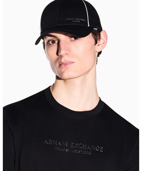 ARMANI EXCHANGE(アルマーニエクスチェンジ)の「【A|X アルマーニ エクスチェンジ】AXロゴ パイピング キャップ(キャップ・メンズ・インディゴブルー/ブラック・FREE)」の2枚目の写真