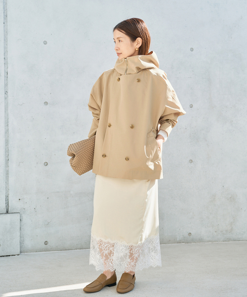IENA（イエナ）の「《一部サイズ別注》VACHEMENT/ヴァシュモン シェルタフタ ショート コート（その他アウター・レディース・ブラック/ベージュ・38/36）」の11枚目の写真