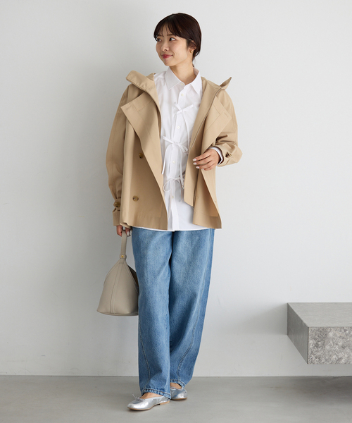 IENA（イエナ）の「《一部サイズ別注》VACHEMENT/ヴァシュモン シェルタフタ ショート コート（その他アウター・レディース・ブラック/ベージュ・38/36）」の12枚目の写真
