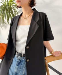 Classical Evon（クラシカルエヴォン）の「【Classical Evon】【イージーケア素材】軽やかに羽織れる上品さが魅力。イージーケア半袖ジャケット(セットアップ可能)（テーラードジャケット）」