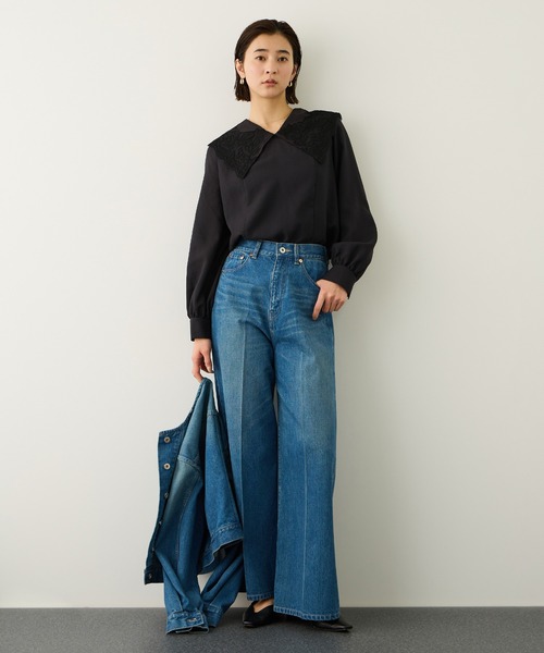 ROPE'（ロペ）の「レースカラープルオーバーブラウス（シャツ/ブラウス・レディース・ブラック/ホワイト・FREE）」の18枚目の写真