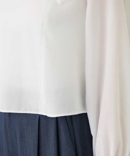 ROPE'（ロペ）の「レースカラープルオーバーブラウス（シャツ/ブラウス・レディース・ブラック/ホワイト・FREE）」の7枚目の写真