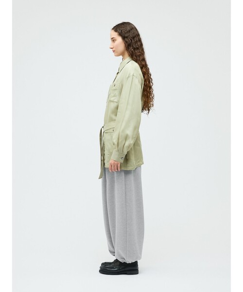 mizuiroind（ミズイロインド）の「mizuiro ind ドライフレンチテリードローストリングヘムパンツ（その他パンツ・レディース・グレー/オフホワイト/ブラック・FREE）」の5枚目の写真
