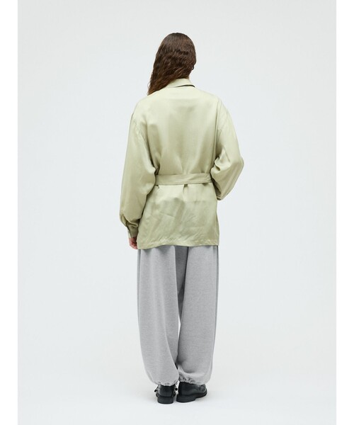 mizuiroind（ミズイロインド）の「mizuiro ind ドライフレンチテリードローストリングヘムパンツ（その他パンツ・レディース・グレー/オフホワイト/ブラック・FREE）」の6枚目の写真